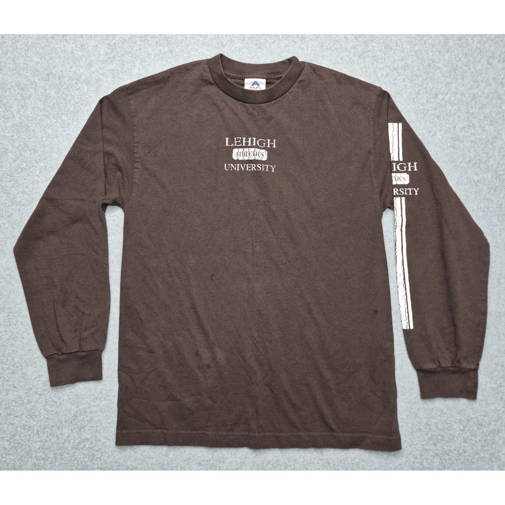 VTG Alstyle Apparel Shirt Mens M Brown Lehigh University Athletics Long Sleeve